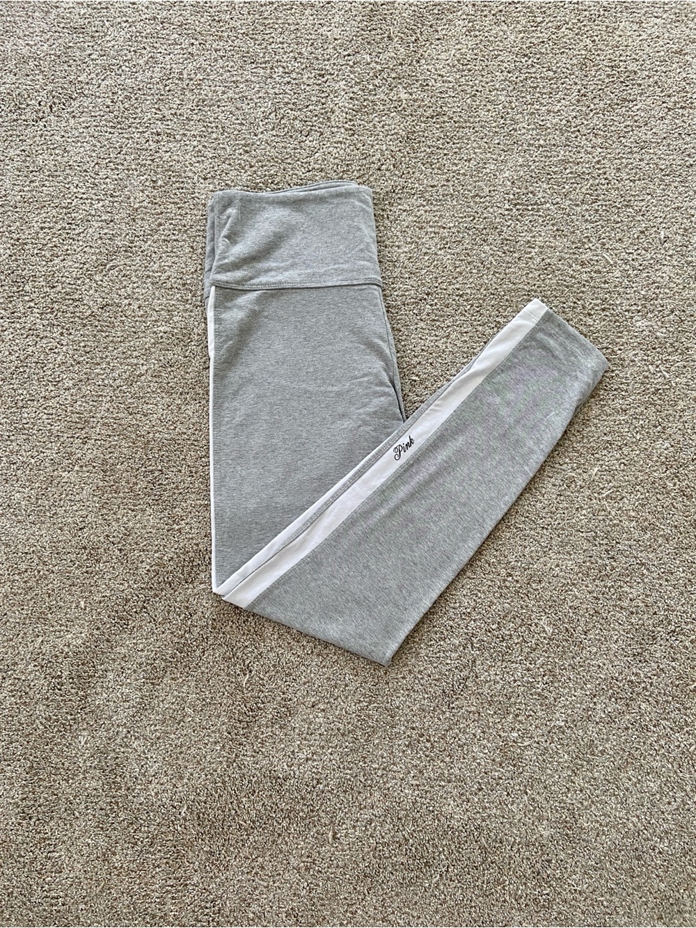 Victoria's Secret PINK Gray and White Leggings Large